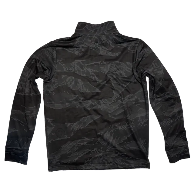 Grenade Waffle Fleece Quarter Zip Pullover, Black Tiger Camo 3 Grenade Waffle Fleece Quarter Zip Pullover, Black Tiger Camo